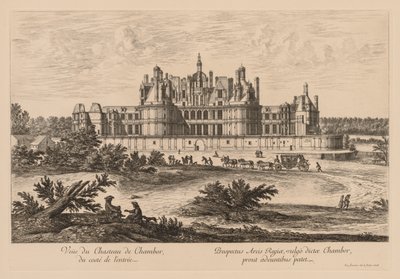 Vista do Château de Chambord, do lado da entrada, 1678. de Israël Silvestre