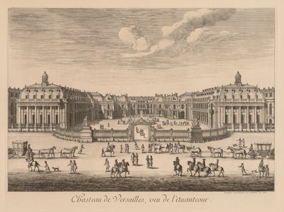 Vista do Palácio de Versalhes, vista do pátio de entrada, 1682. de Israël Silvestre