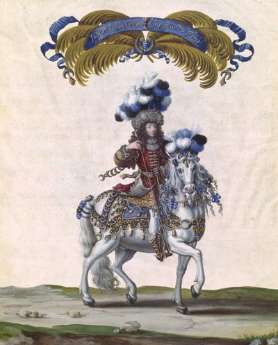 O Príncipe de Conde como o Imperador da Turquia, parte do Carrossel Dado por Luís XIV (1638-1715) em Frente às Tulherias, 5 de junho de 1662 de Israël Silvestre the Younger
