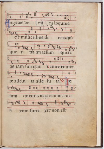 Folha 2 de um fragmento antifonal de Italian 13th Century