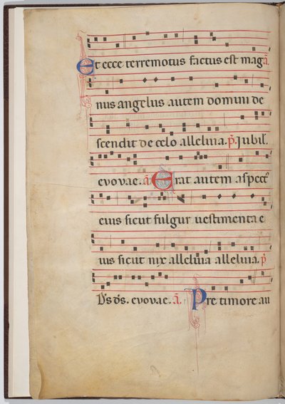 Folha 3 de um fragmento antifonal (verso) de Italian 13th Century