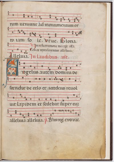 Folha 3 de um fragmento antifonal de Italian 13th Century