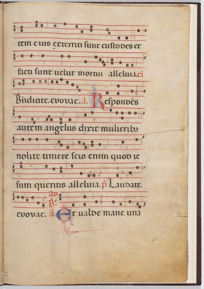 Folha 4 de um fragmento antifonal de Italian 13th Century