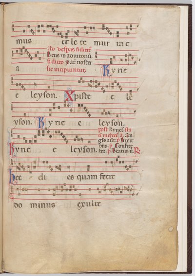 Folha 5 de um fragmento antifonal de Italian 13th Century