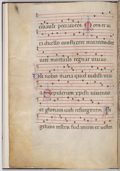 Folha 6 de um fragmento antifonal (verso) de Italian 13th Century