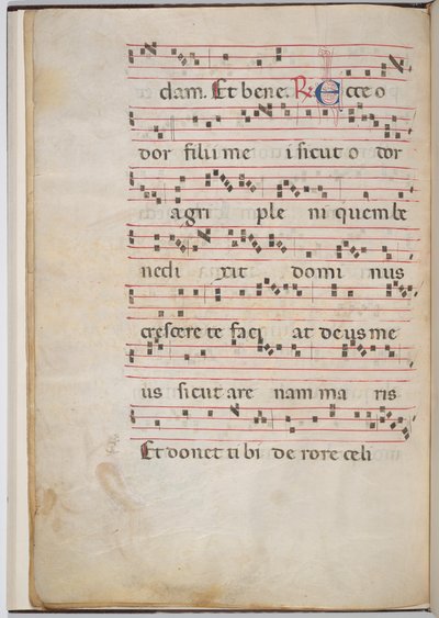 Folha 8 de um fragmento antifonal (verso) de Italian 13th Century