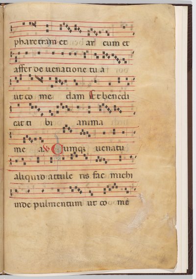 Folha 8 de um fragmento antifonal de Italian 13th Century