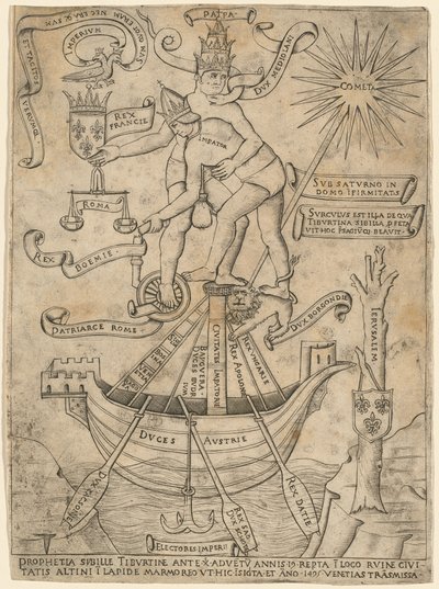 Alegoria do Imperador e do Papa de Italian 15th Century