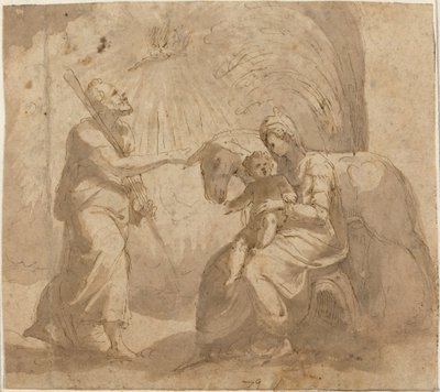 O descanso na fuga para o Egito de Italian 16th Century
