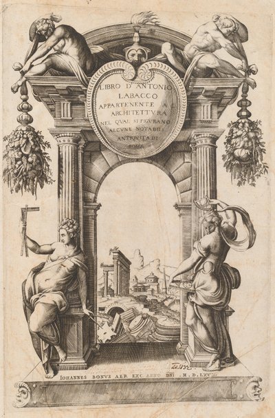 Livro Pertencente à Arquitetura [Título] de Italian 16th Century, after Antonio Labacco, published by Giovanni Boni