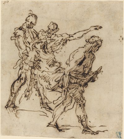 Figuras carregando um corpo de Italian 17th Century