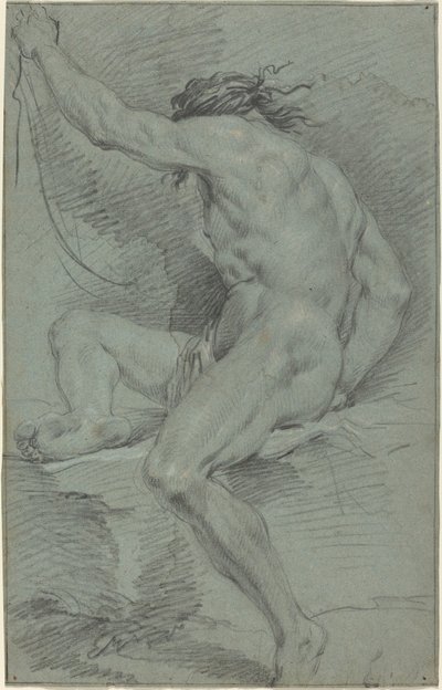 Figura nua (estudo acadêmico) de Italian 17th Century