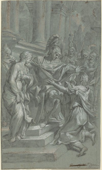Cipião restaurando seu cativo ao amante dela de Italian 17th Century