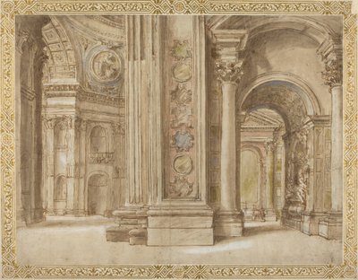 O interior de São Pedro, Roma de Italian 17th Century