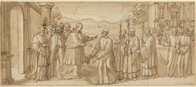O Encontro de San Carlo Borromeo e San Filippo Neri de Italian 17th Century