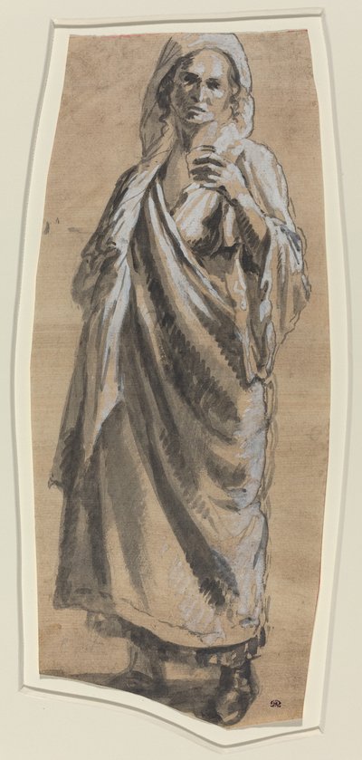 Estudo de uma mulher em pé de Italian 18th Century
