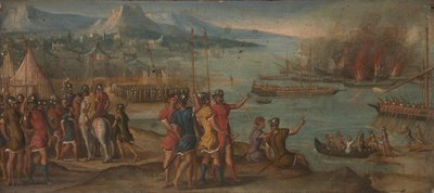 Uma batalha naval, c. 1580 de Italian Master