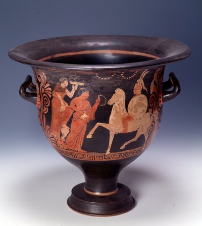 Krater de Cumae representando uma cena de oferendas (terracota, 320-310 a.C.) de Italian Peninsula