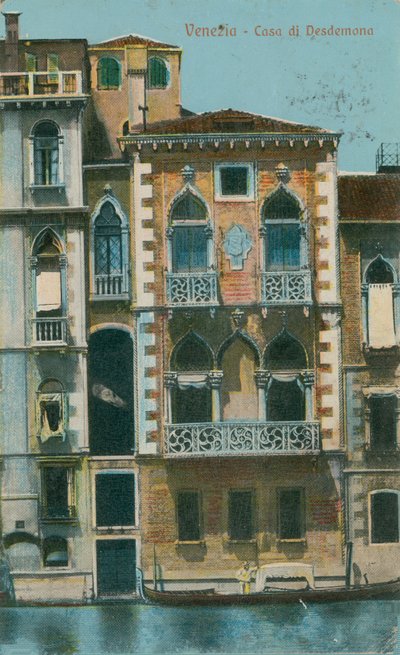 Casa di Desdemona (casa de Desdêmonas), Veneza. Postal enviado em 1913. de Italian Photographer