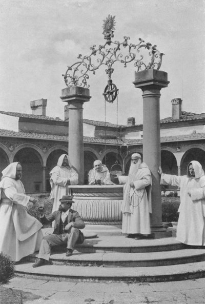 Florença, Arredores, Certosa, O Poço do Grande Claustro (foto a p/b) de Italian Photographer