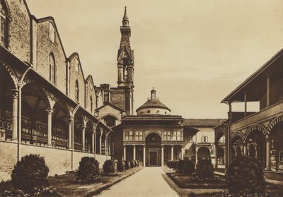 Firenze / Florença: Igreja de S Croce, Claustro (foto p/b) de Italian Photographer