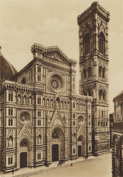 Firenze / Florença: A Fachada da Catedral, Arch De Fabris e del Moro (foto p/b) de Italian Photographer