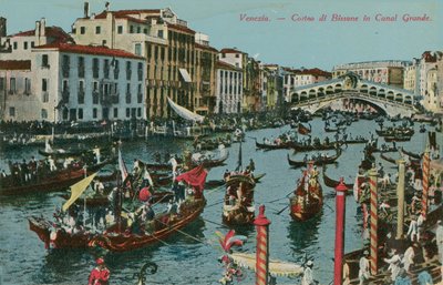 Grande Canal, Veneza. Postal enviado em 1913. de Italian Photographer
