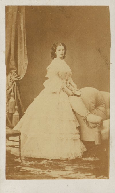 Maria Sofia da Baviera, Rainha Consorte de Francisco II, Rei das Duas Sicílias (foto p/b) de Italian Photographer
