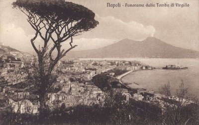Nápoles - Nápoles, Panorama do Túmulo de Virgílio (p/b) de Italian Photographer