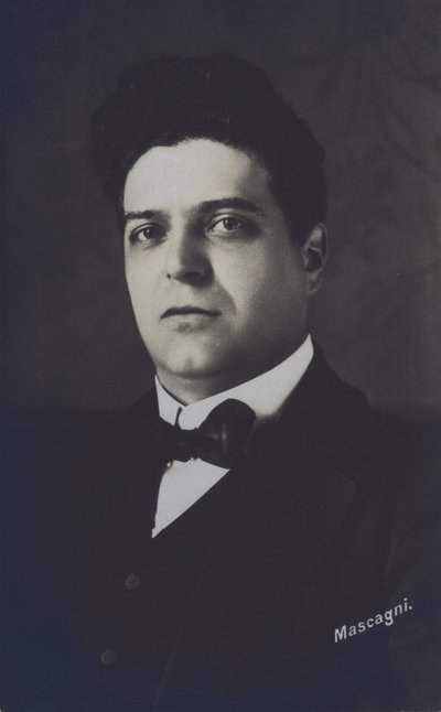Pietro Mascagni, compositor italiano da ópera Cavalleria Rusticana (foto a p/b) de Italian Photographer