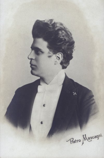 Pietro Mascagni, compositor italiano da ópera Cavalleria Rusticana (foto a p/b) de Italian Photographer