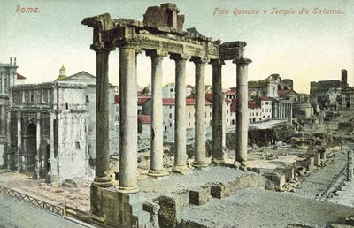 Roma, Itália, Fórum Romano, Templo de Saturno de Italian Photographer