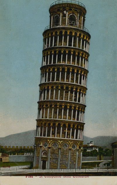 A torre inclinada de Pisa. Postal enviado em 1913. de Italian Photographer