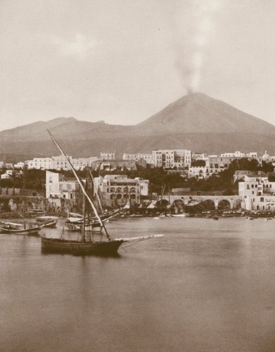 Torre Del Greco, Panorama e Vesúvio (foto p/b) de Italian Photographer
