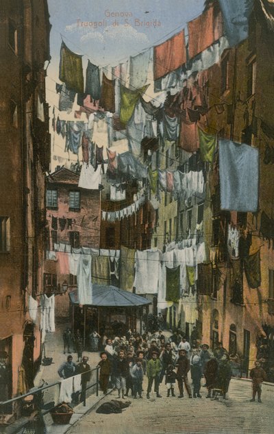 Truogoli di Santa Brigida; Genoa Postal enviado em 1913. de Italian Photographer