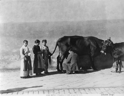 Um vendedor de leite, da Life in Naples de Italian Photographer Italian Photographer