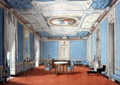Um Palazzo Interior Neo-Clássico Neopolitano, c.1830 (guache e aguarela sobre papel) de Italian School
