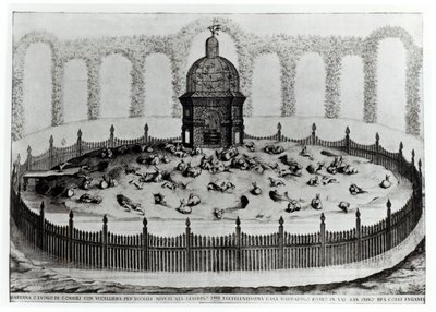 Um coelho com aviário para pequenas aves, da Le Fabbriche ei Giardini dellEcc. Casa Barbariga, de D. Rossetti, gravada por G. Campana, publicada em 1702 de Italian School