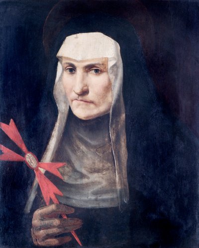 A Sainted Nun, c.1600 (óleo sobre painel de choupo) de Italian School
