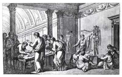 Uma Escola de Anatomia na Antiguidade, de Tabulae Anatomicae de Pietro Berrettini da Cortona (1596-1669) publicada em Roma, 1778 de Italian School