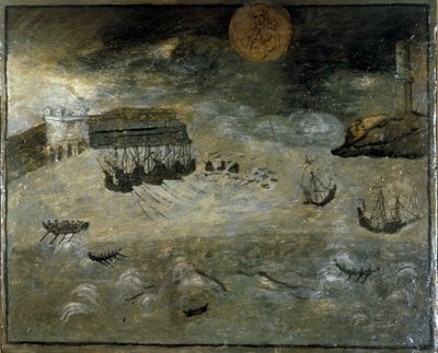 Uma tempestade num porto. Ex voto do século XVII vindo da Igreja da Madonna dell