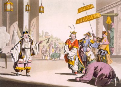 Uma performance teatral ao ar livre, c.1820s-30s de Italian School