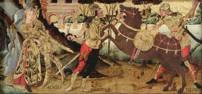 Aquiles se despede de Briseis, escola da Úmbria de Italian School
