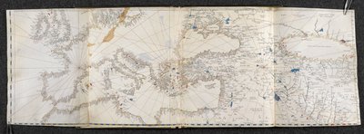 Acrescentar. 21592, f.1r Mapa da Europa e da Ásia. Portolano, em vinte e um mapas, de países de ambos os hemisférios (vellum) de Italian School