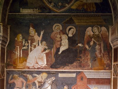Adoração de Reis Magos (fresco) de Italian School
