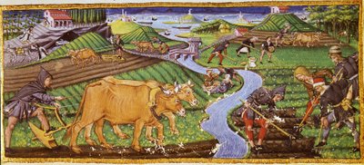A agricultura no início do século XV. Biblioteca Ricciardiana, Florença. de Italian School