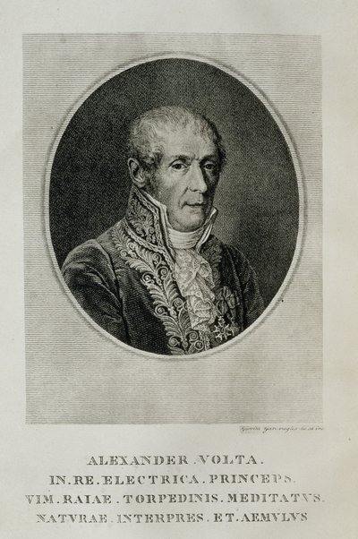Alessandro Giuseppe Antonio Anastácio Volta (1745-1827), de LOpera Alessandro Volta, Milão, 1927 de Italian School