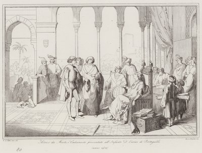 Alvise da Mosto, ou Cadamosto apresentado ao Infante D Enrico de Portugal de Italian School