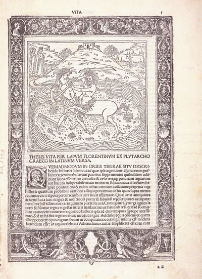 Uma página ilustrada de uma edição latina de Plutarchus 