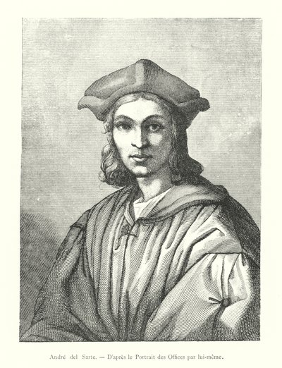 Andre del Sarte, Do Retrato do Uffizi por ele mesmo (gravura) de Italian School